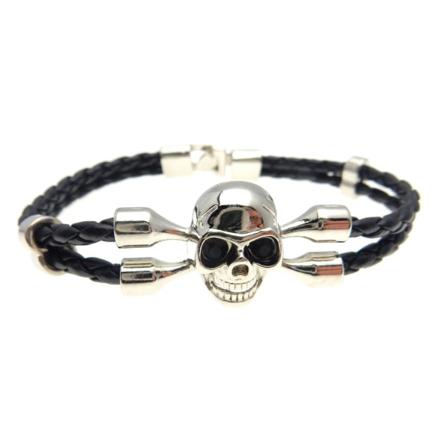 Nitarmband Döskalle 21cm Svart