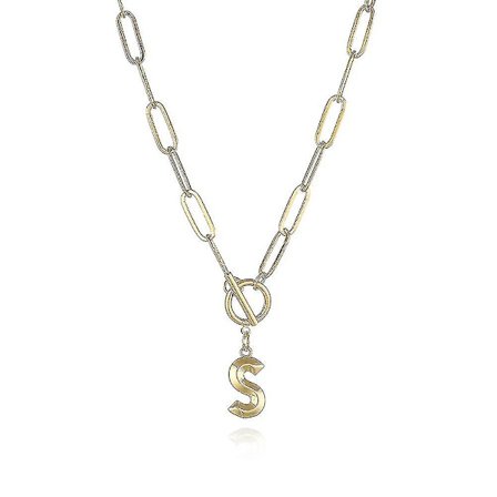 Tyk Kæde Ot Spænde Halskæde Til Kvinder Hiphop Guld A-z Alfabet Vedhæng Halskæder