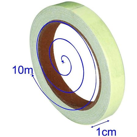 /#/Fluorescerende tape 10m X 10mm Lysende tape Selvklæbende tape/#/
