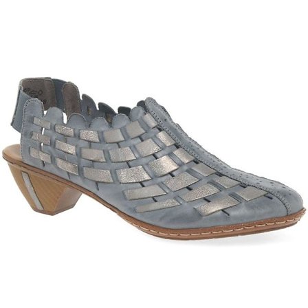 Rieker Sina lädervävda klackskor