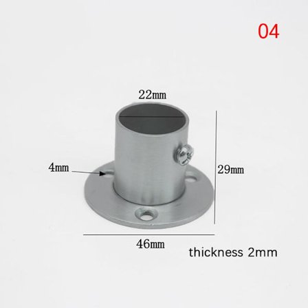 Flänssits i rostfritt stål Garderob Gardintyg Stång Rund Tu