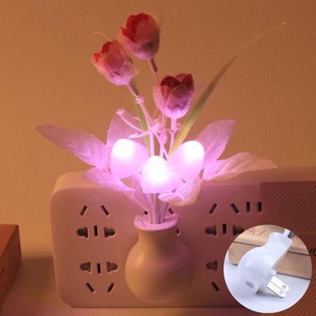 LED-lamppu Rose Lamp US PLUGPINK TULIP PINK TULIP