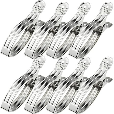 8 Stora Klädnypor i Rostfritt Stål, Stora Klädnypor Vind Br