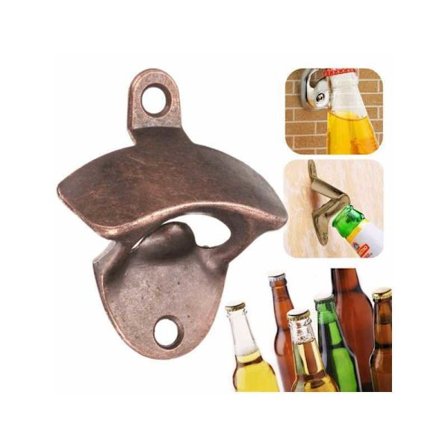 Vintage Vægmounted Flaskeåbner - Bronze / Sølv / Sort
