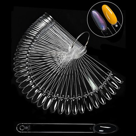 50 Stykker Gennemsigtige Negletipper Display Sticks til Manicure og Pedicure