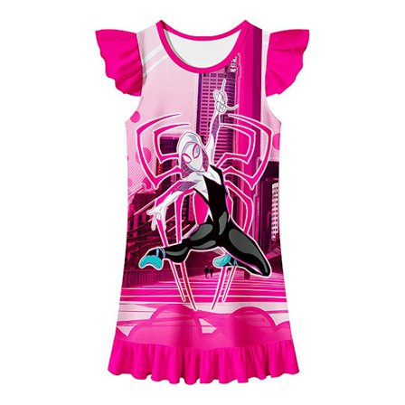 Gwen Spider Man Girls Klänning Söt Flygande ärmar Prinsess Klänning - high quality
