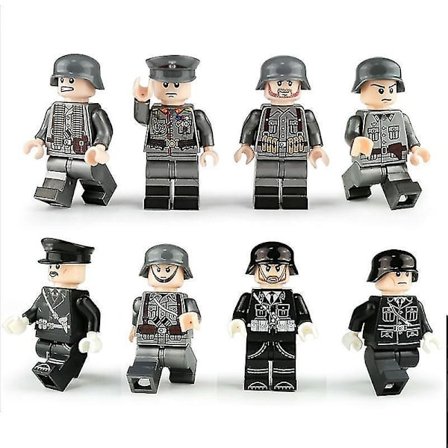8pcs German Officers And Soldiers Military Building Blocks Minifigure