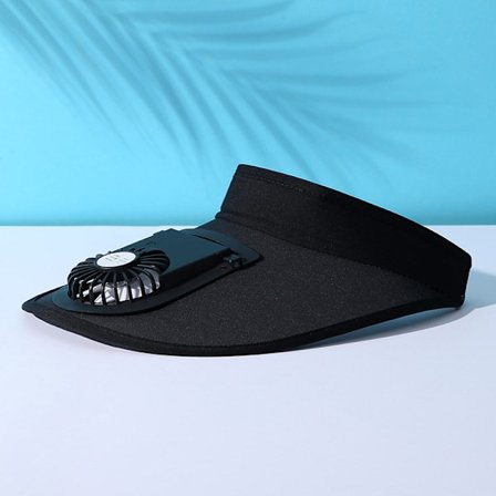 Sommarhatt med fläkt för damer, utomhus, bergsklättring, fiske, anti-ultraviolett solskydd, stor brätte, solskydd, fiskarhatt, svart