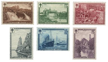 Belgien 1929 - OBP 293-98 - Ubrugt
