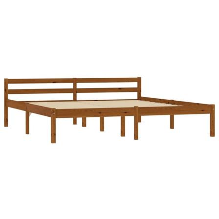 Vidaxl Sängram Honungsbrun Massiv Furu 180x200 Cm Brun