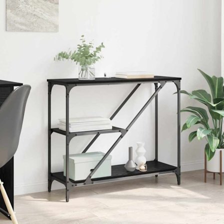 Konsolbord Svart Ek 88,5 x 30 x 75 cm Konstruerat trä