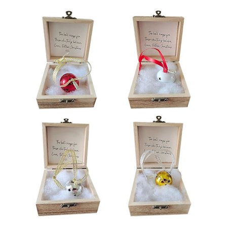 Jul Magisk Tro Klocka Vintage Järn Klocka Dekoration Jul Souvenir Klocka i Trälåda för Träd Hem Fester Dekor