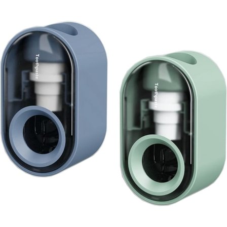 2-pack automatisk tandkrämsdispenser, väggmonterad handsfree