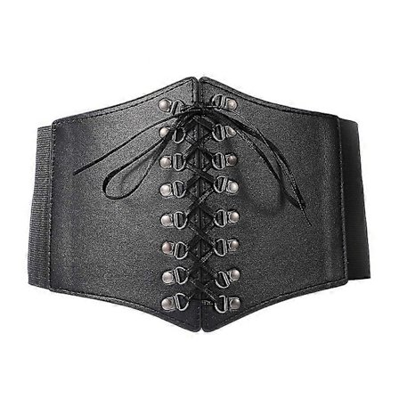 Korsett midjebälte för kvinnor, renässanskorsett, brett bälte i läderimitation