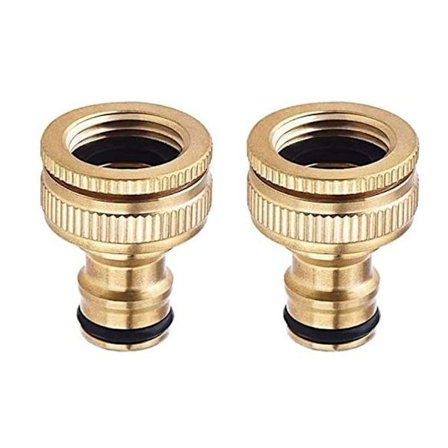 2 stk. messinghavehane-stik, haveslange-stik tilbehør 3/4 tommer vandslange-stik, egnet til hane