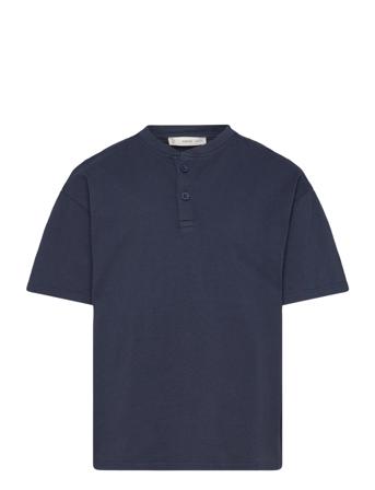 Butt D Cotton T-Shirt Tops T-shirts Polo Shirts Short-sleeved Polo Shirts Navy Mango
