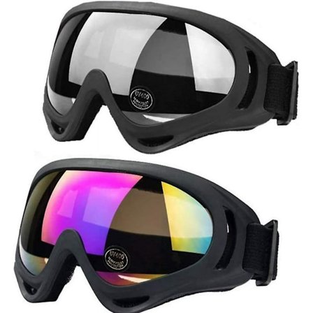 2 st skidglasögon, snöskoter motorcykelglasögon glasögonlins anti-damm, uv-skydd