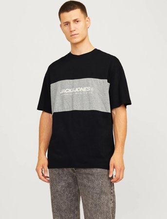 Jack & Jones Jjelegacy Blocking Tee Ss O-Neck Noos - Black - S