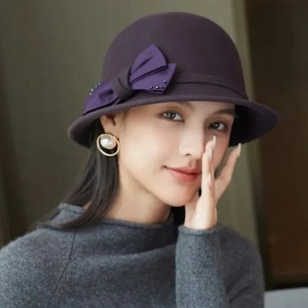 Winter Hat for Women 1920s Gatsby Style Flower Warm Wool Fedora Winter Cap Ladies Church Hats Cloche Bonnet Femme Felt Fedoras