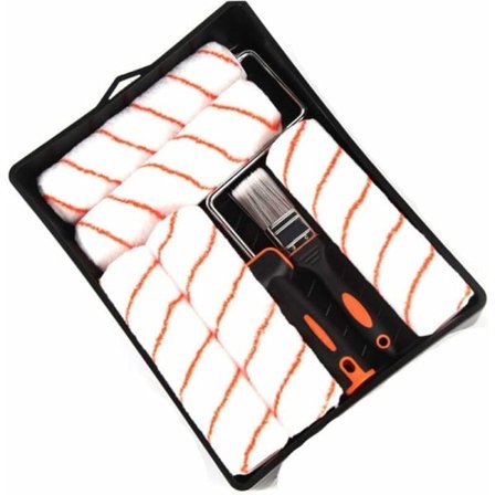 IC Målarrulle - Pensel, färgbricka, färgrulleskydd för hem- eller kommersiellt bruk (8-pack)