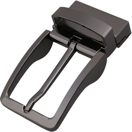 Udskiftningsbar Metal Vendbar Bæltespænde til Mænd Antik Rektangulær Stift Spænde (Sort)