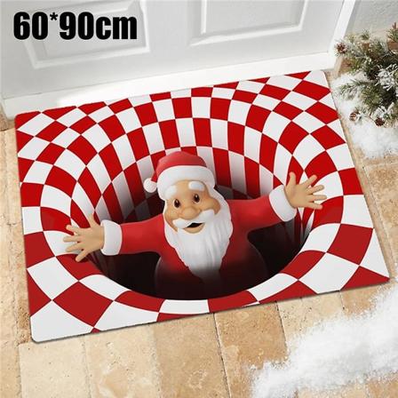 Julemanden The Grinch-tema Anti-slip illusion Gulvmåtte Tæppe Soveværelse Xmas Tæppe Dørmåtte Hjemmepynt style 1 80x120cm