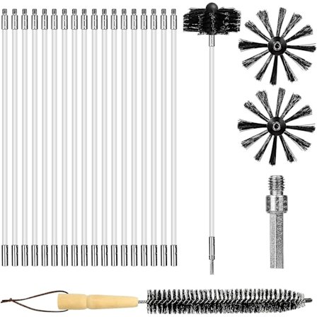 Vinterkampagne, 22-pak skorstensrensebørster, kanalrensesæt, skorstensfejesæt