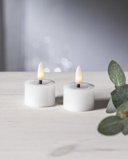2-pack batteridrivna värmeljus LED Flamme flow 4 x 5 x 5 cm Vit - Star Trading