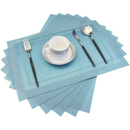 Dækkeservietter, varmeisolerende skridsikre plastikdækkeservietter, vaskbare lette at rengøre vævede vinyl køkken dækkeservietter, der er 