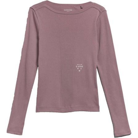 G-star Slim rib boatneck ls , Roze , Dames , Maat: S T-shirts