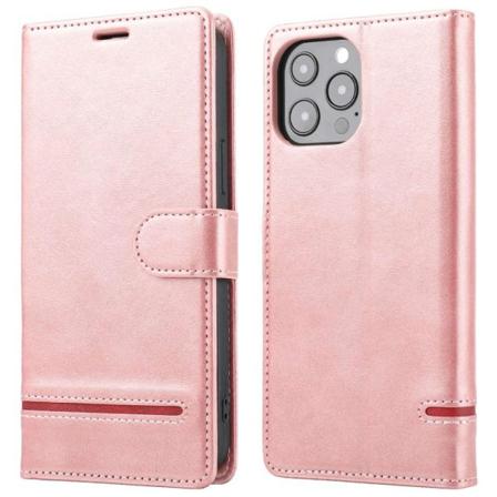 Iphone 14 Pro Splicing Pu Leather + Tpu Fodral - Rosa Pink