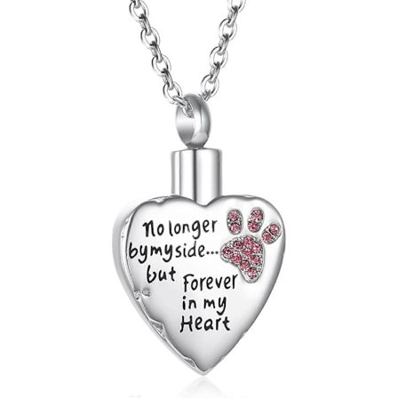 Mode Husdjurskremering Smycken Rostfritt Stål Hjärta Minnessak Aska Halsband Hund Katt Tass Minnesurna Hänge