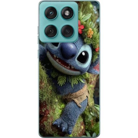 Yhteensopiva Puhelinkuori Motorola Motorola Edge 60 Fusion Iloinen sininen fantasiaolento kukkaseppeleen kanssa kiipeilee leikkisästi puissa, leikkis