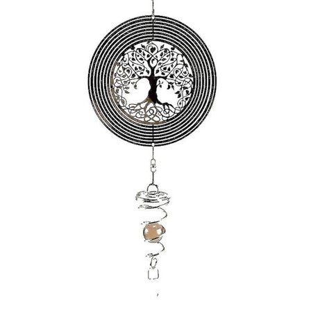3d Tree of Life Vind Spinner hängande med stirrande boll spiral svans