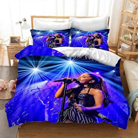 Ariana Grande Digitaalipainettu D Laulaja Ariana Grande Cloud -pussilakanasetti pussilakanalla ja tyynyliinalla, Keskikokoinen