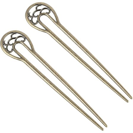 2 stk. Metal U-formede Hårnåle Store Franske Hårnåle Vintage Hårnåle Hårgaffelpinde Hårtilbehør til Kvinder Piger
