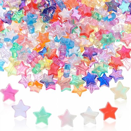400 akrylstjernperler, stjernperler til smykkefremstilling, stjerneformede afstandsstykker til DIY-armbånd, halskæder og øreringe. Farve: