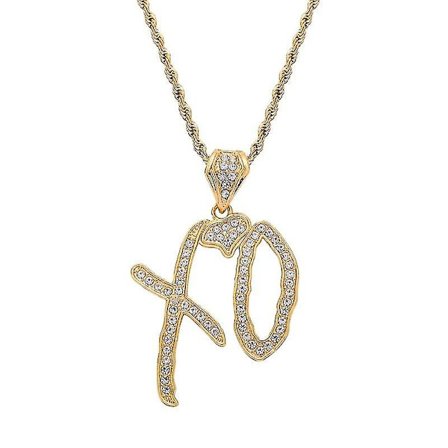 Udsøgt Mode Hip Hop Rock Ice Out Bogstav Xo Cubic Zirconia Vedhæng Halskæde Til Mænd Cool Rock Party Smykker A