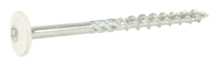 ESSVE 113210 Träskruv 6 mm Ø, WAF, vit, FZB,100-pack 80 mm, Infästning