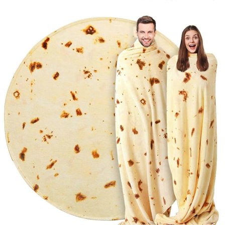 Burrito-filt Rund taco-filt Mjuk och varm 180cm mysig bekväm stilfull komfort