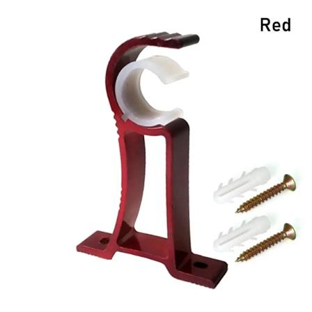 Enkelhängande Gardinstångsbeslag Hållbar Tjock Fästklämma Hängare Krok Möbelbeslag Aluminiumlegering Stångstödsklämma red