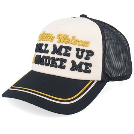 American Needle - Willie Nelson Radler Black/Ivory Trucker Trucker Black Cap - @ Hatstore