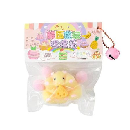 Söt tecknad mus kläm silikonleksak, ost hamster kläm leksaker, mjuk plysch kläm hamster leksak, lindra stress ångest gåva för födelsedagsfest