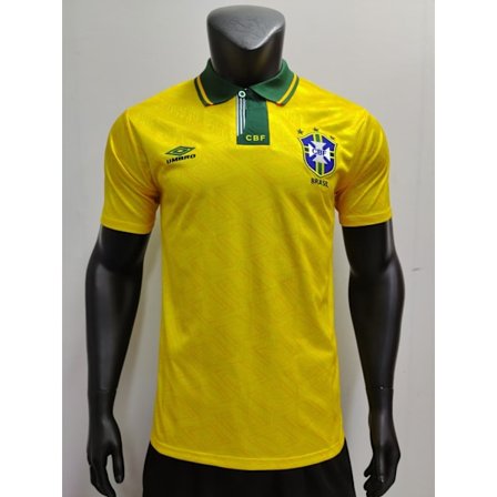 91-93 Brasilien Hemma Fotbollsuniform T-shirt S-2XL