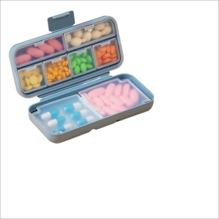 Medicinæske Travel Pill Organizer BLÅ 8 CELLER 8 CELLER