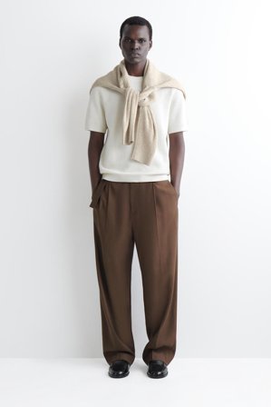 COS Waffle-Knit Cotton T-Shirt in White - Men