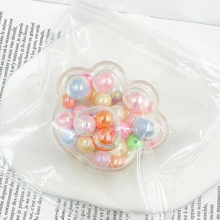 Katttass-Taba Squishy Leke - Transparent Katttass-Perle Taba Squishy Leker, Pinch Family Squishy Fidget Leker, Silikon Squeeza
