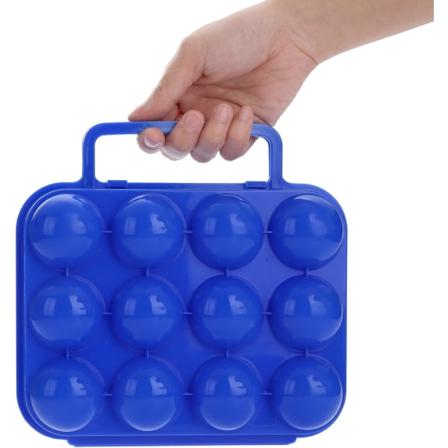 12 ägg stötsäkra behållare för campingturer, bärbar äggförvaringslåda för utomhusvandring