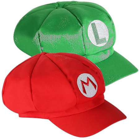 2-pack Mario och Luigi Hattar Röd och Grön Videospelstema Kepsar A Hk