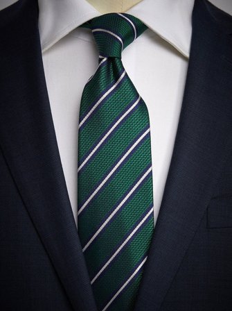 John Henric Men's Green Tie Striped Size 7,5